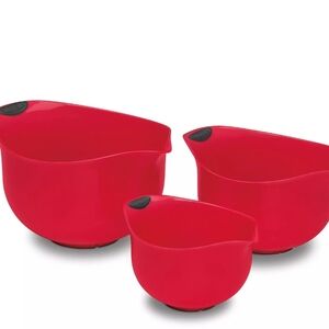 Cuisinart Set Of 3 Mixing Bowls- Red
